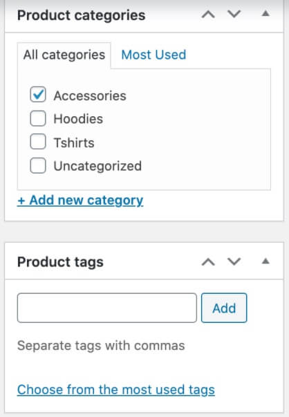 Product tags WooCommerce
