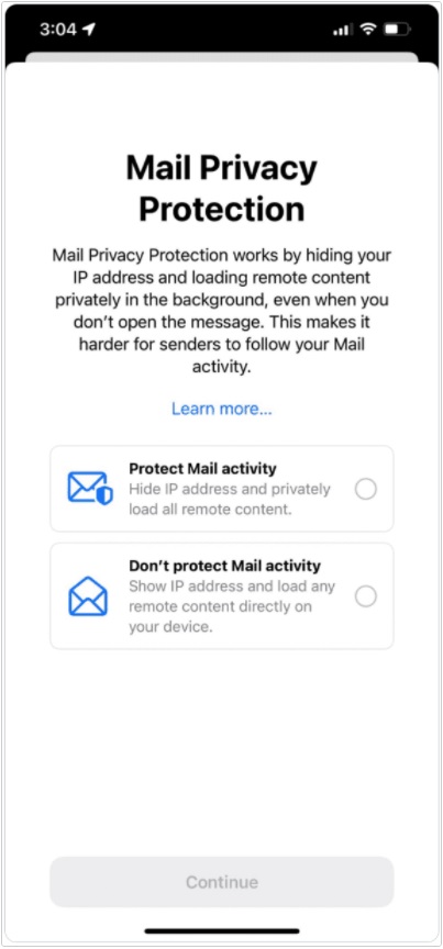 Apple mail app privacy protection