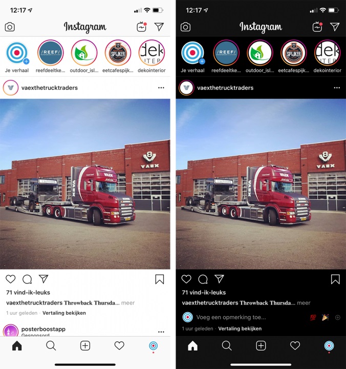 Instagram dark mode