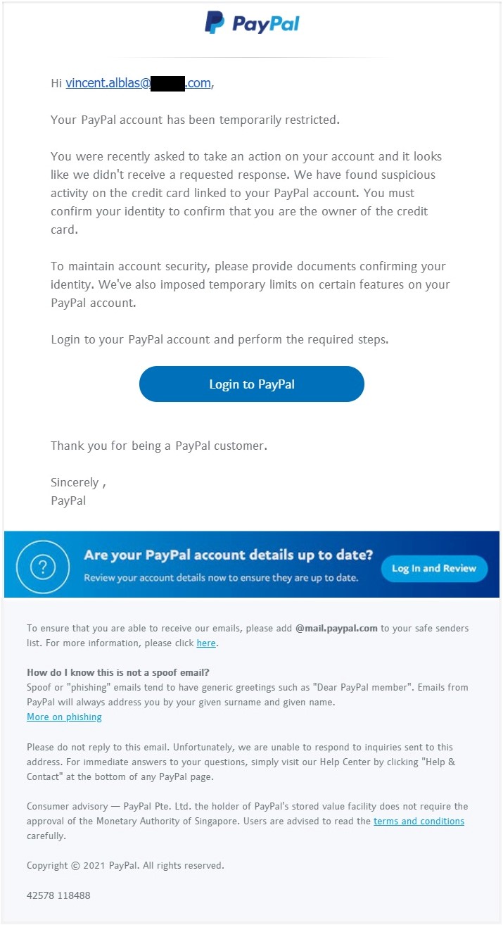 Phishing slimste e-mail PayPal